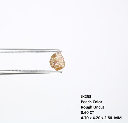 0.60 CT Uncut Natural Rough Peach Raw Diamond for a Distinctive Promise Ring: Thoughtful Jewelry Gift Option - JayKrishna Diamond
