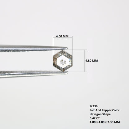Unique 0.42 CT Hexagon Cut Salt & Pepper Diamond | Perfect for Diamond Jewelry | 4.80 MM - JayKrishna Diamond