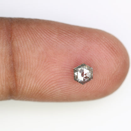 Unique 0.42 CT Hexagon Cut Salt & Pepper Diamond | Perfect for Diamond Jewelry | 4.80 MM - JayKrishna Diamond