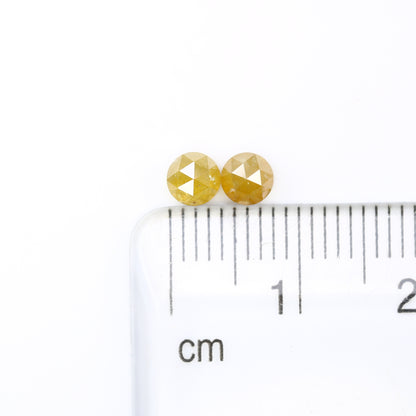 0.89 Carat 4.10 MM Yellow Color Natural Loose Round Rose Cut Diamond For Wedding Ring - JayKrishna Diamond