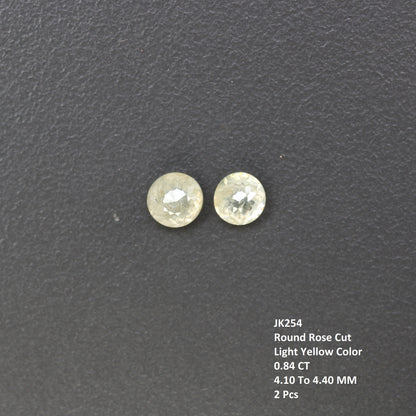 0.84 Carat Fancy Light Yellow Color Round Rose Cut Diamond For Galaxy Ring - JayKrishna Diamond