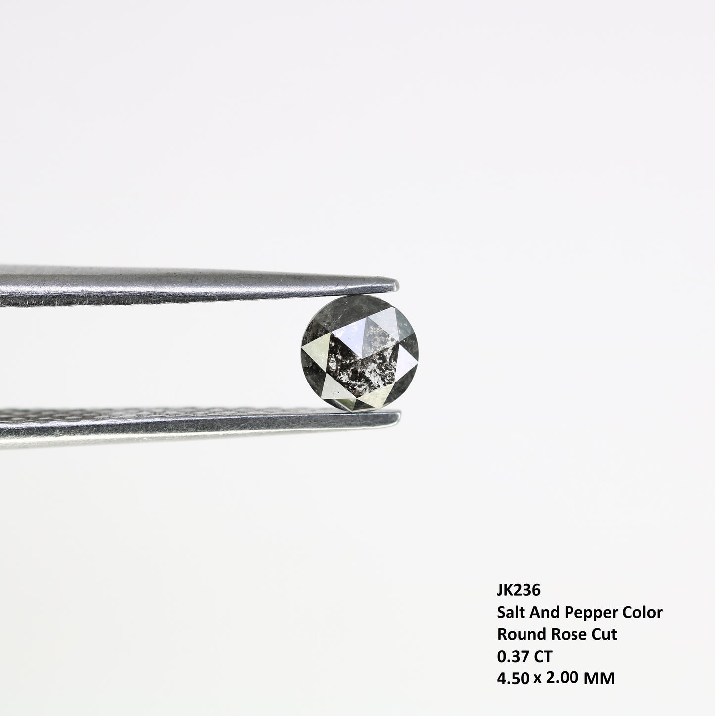 Unique 0.37 CT Salt & Pepper Round Rose Cut Diamond | Perfect for Galaxy Rings | 4.50 MM - JayKrishna Diamond