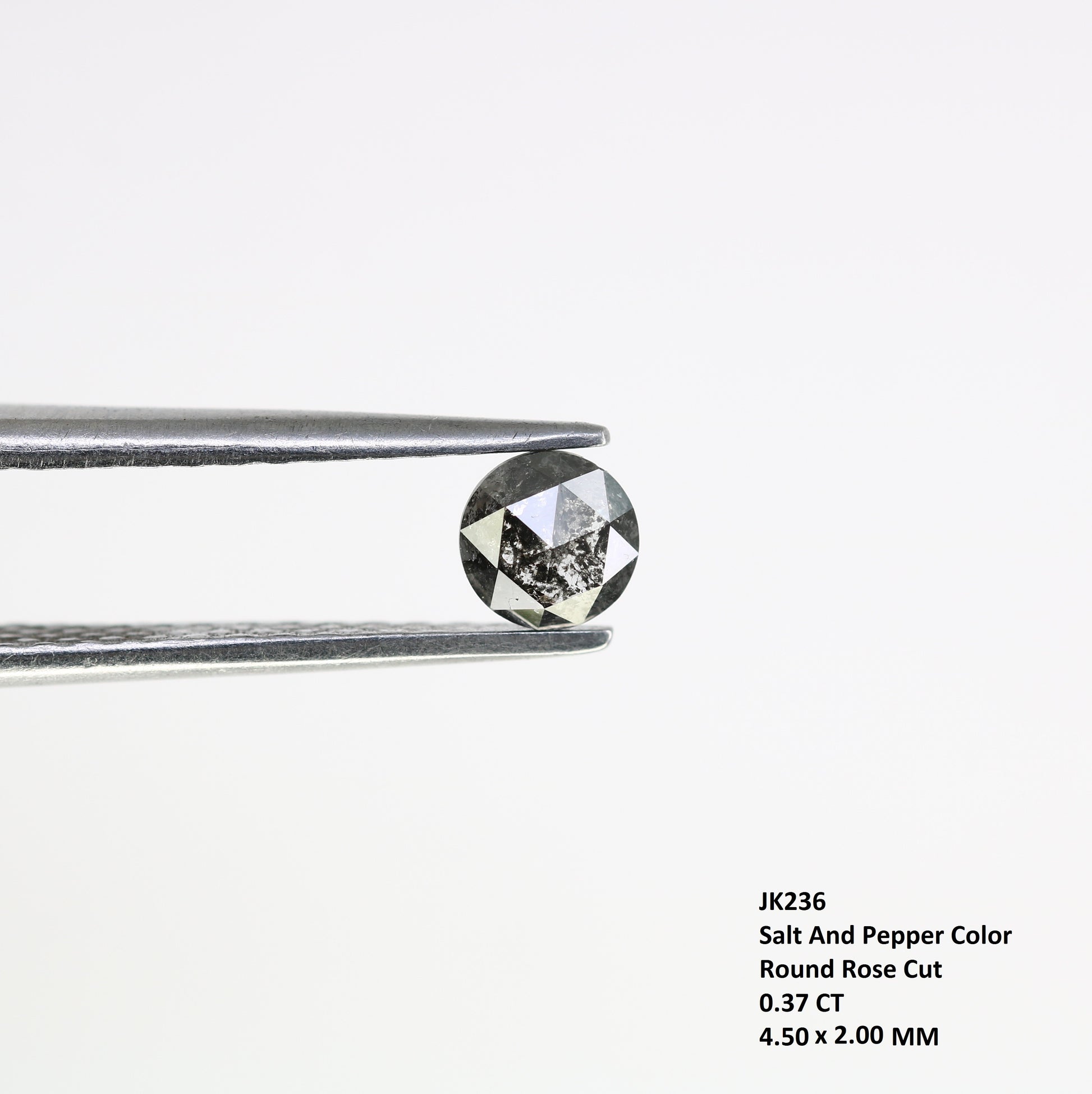 Unique 0.37 CT Salt & Pepper Round Rose Cut Diamond | Perfect for Galaxy Rings | 4.50 MM - JayKrishna Diamond