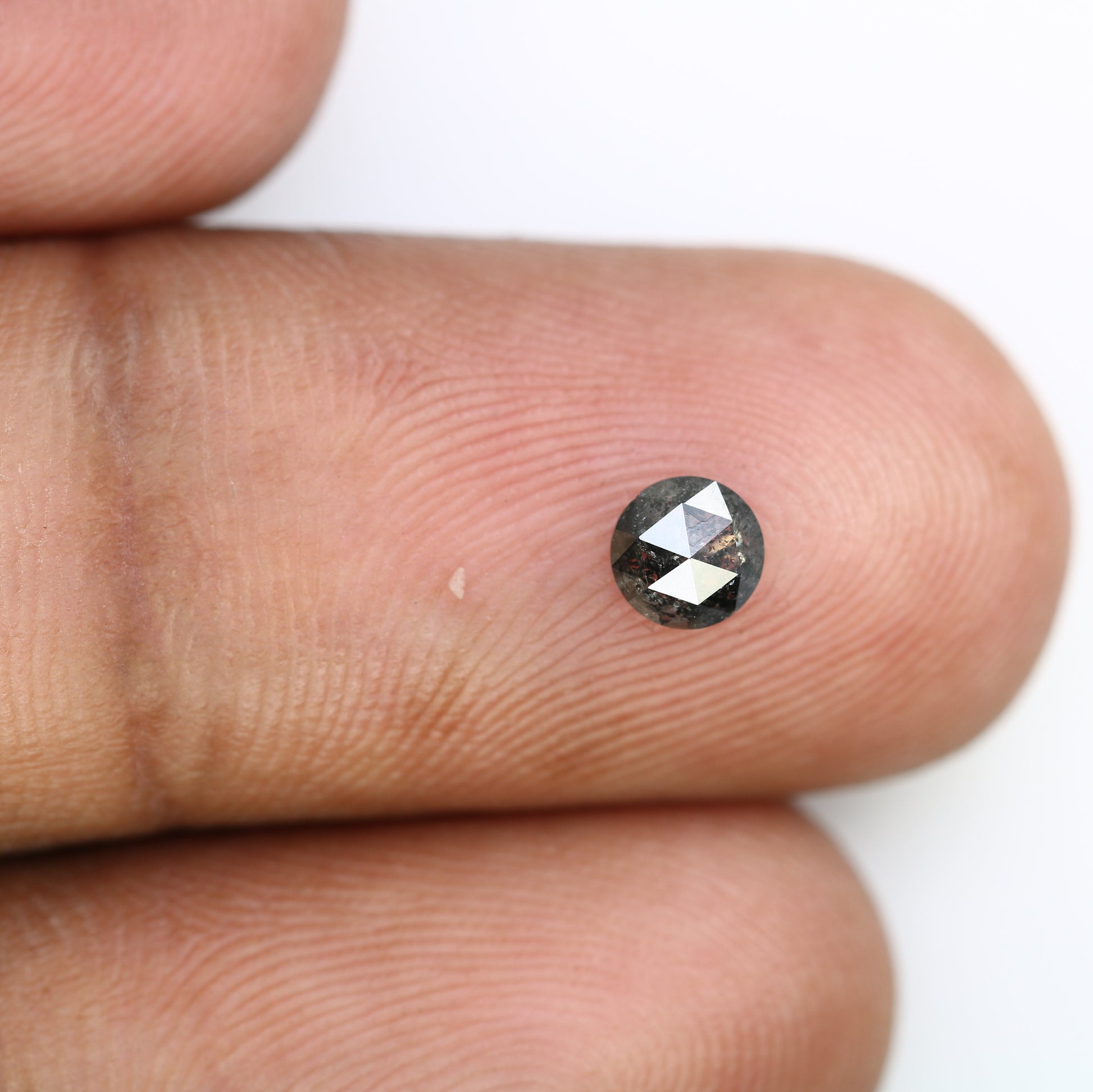 Unique 0.37 CT Salt & Pepper Round Rose Cut Diamond | Perfect for Galaxy Rings | 4.50 MM - JayKrishna Diamond
