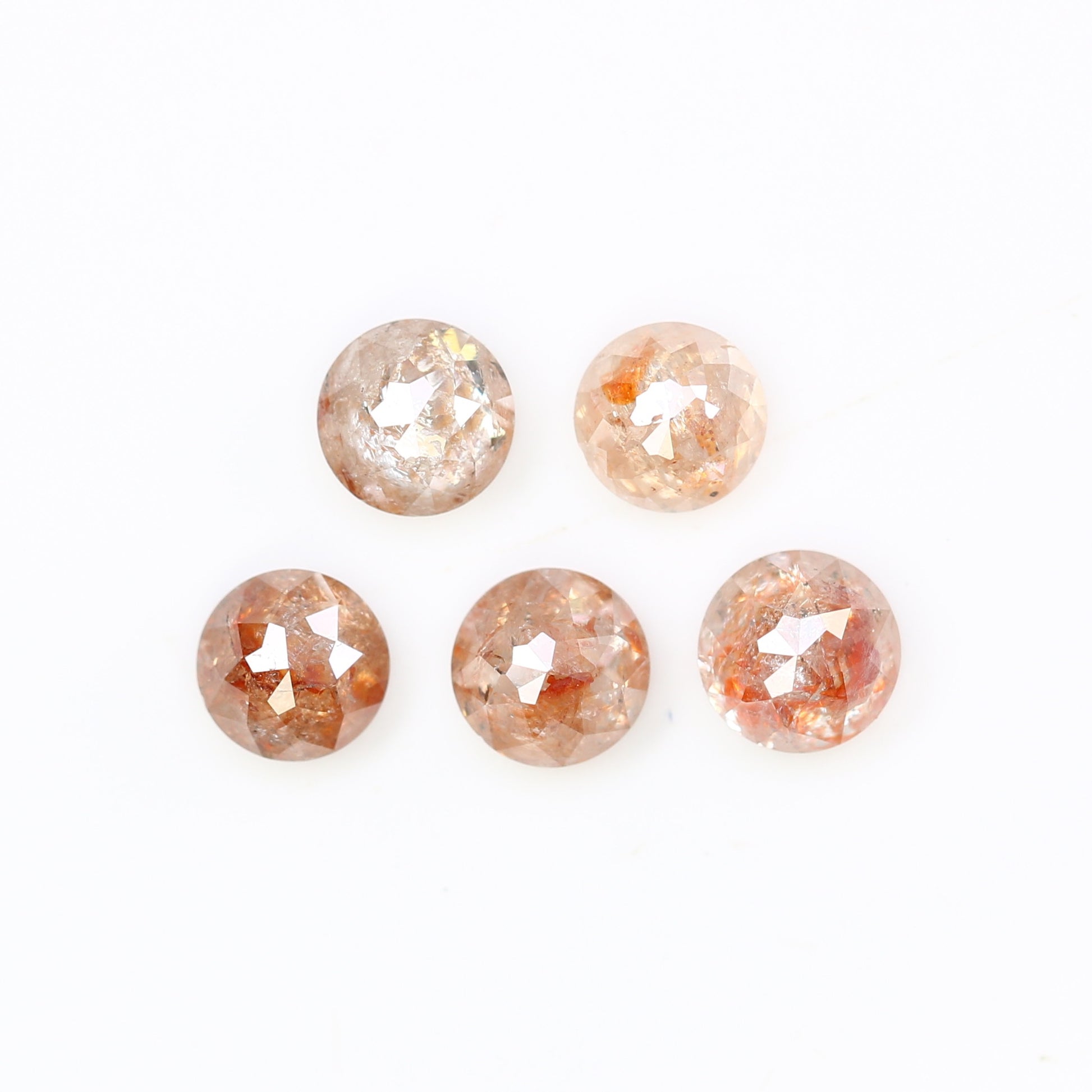 1.54 Carat Peach Color Round Rose Cut Natural Loose Polished Diamond For Wedding Ring - JayKrishna Diamond