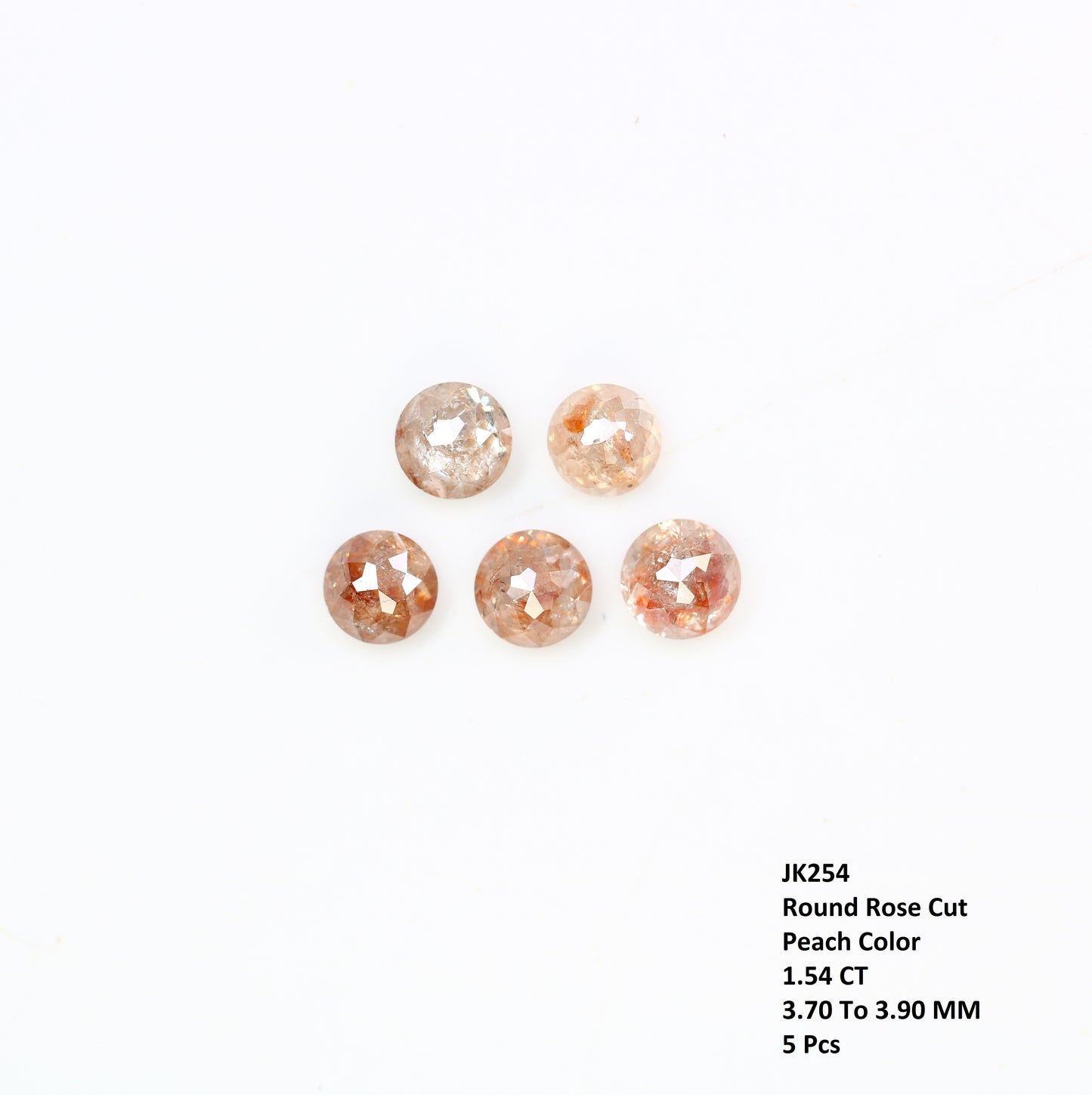 1.54 Carat Peach Color Round Rose Cut Natural Loose Polished Diamond For Wedding Ring - JayKrishna Diamond