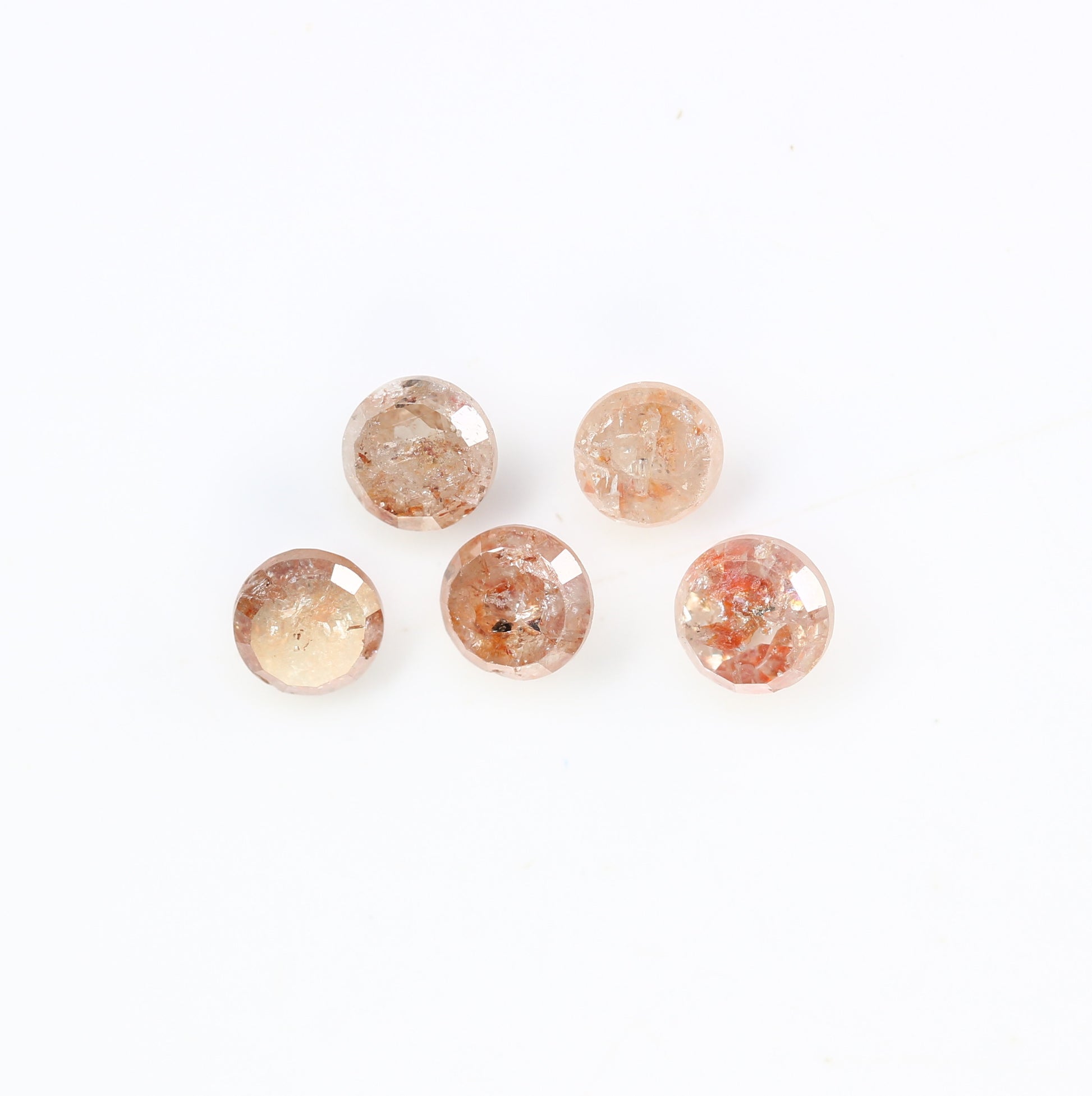 1.54 Carat Peach Color Round Rose Cut Natural Loose Polished Diamond For Wedding Ring - JayKrishna Diamond