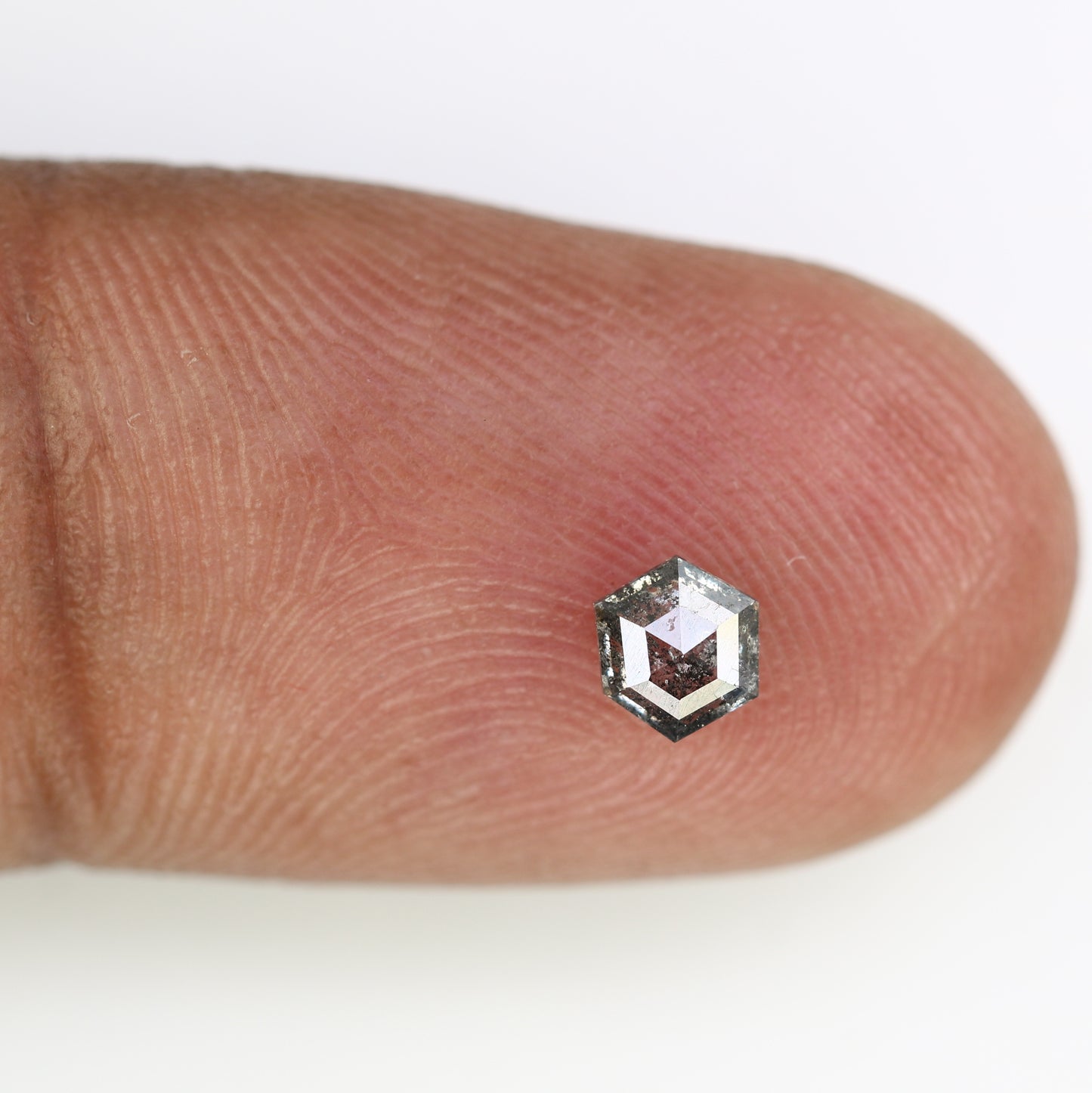 0.29 Carat Hexagon Cut Loose Salt and Pepper 4.80 MM Diamond – Perfect for Engagement Rings | Unique Hexagon Salt and Pepper Diamond - JayKrishna Diamond