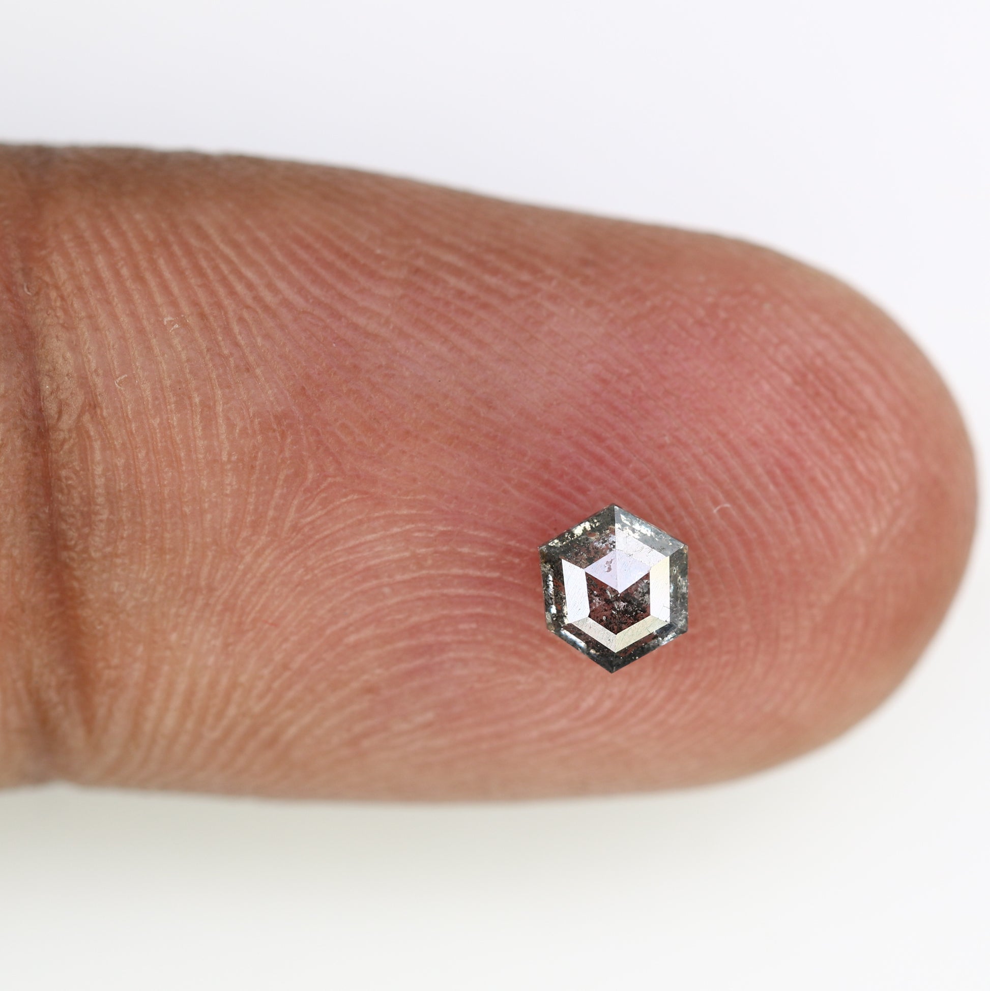 0.29 Carat Hexagon Cut Loose Salt and Pepper 4.80 MM Diamond – Perfect for Engagement Rings | Unique Hexagon Salt and Pepper Diamond - JayKrishna Diamond
