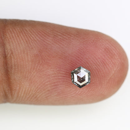0.29 Carat Hexagon Cut Loose Salt and Pepper 4.80 MM Diamond – Perfect for Engagement Rings | Unique Hexagon Salt and Pepper Diamond - JayKrishna Diamond