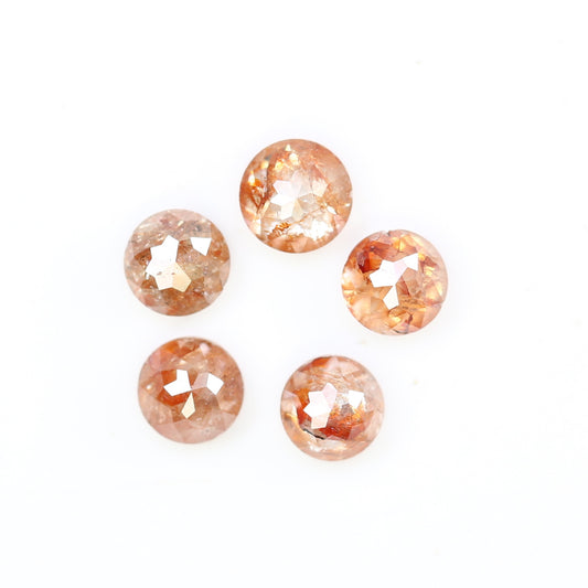 1.24 CT 3.40 MM Round Rose Cut Diamond Natural Loose Peach Color Diamond For Wedding Ring - JayKrishna Diamond