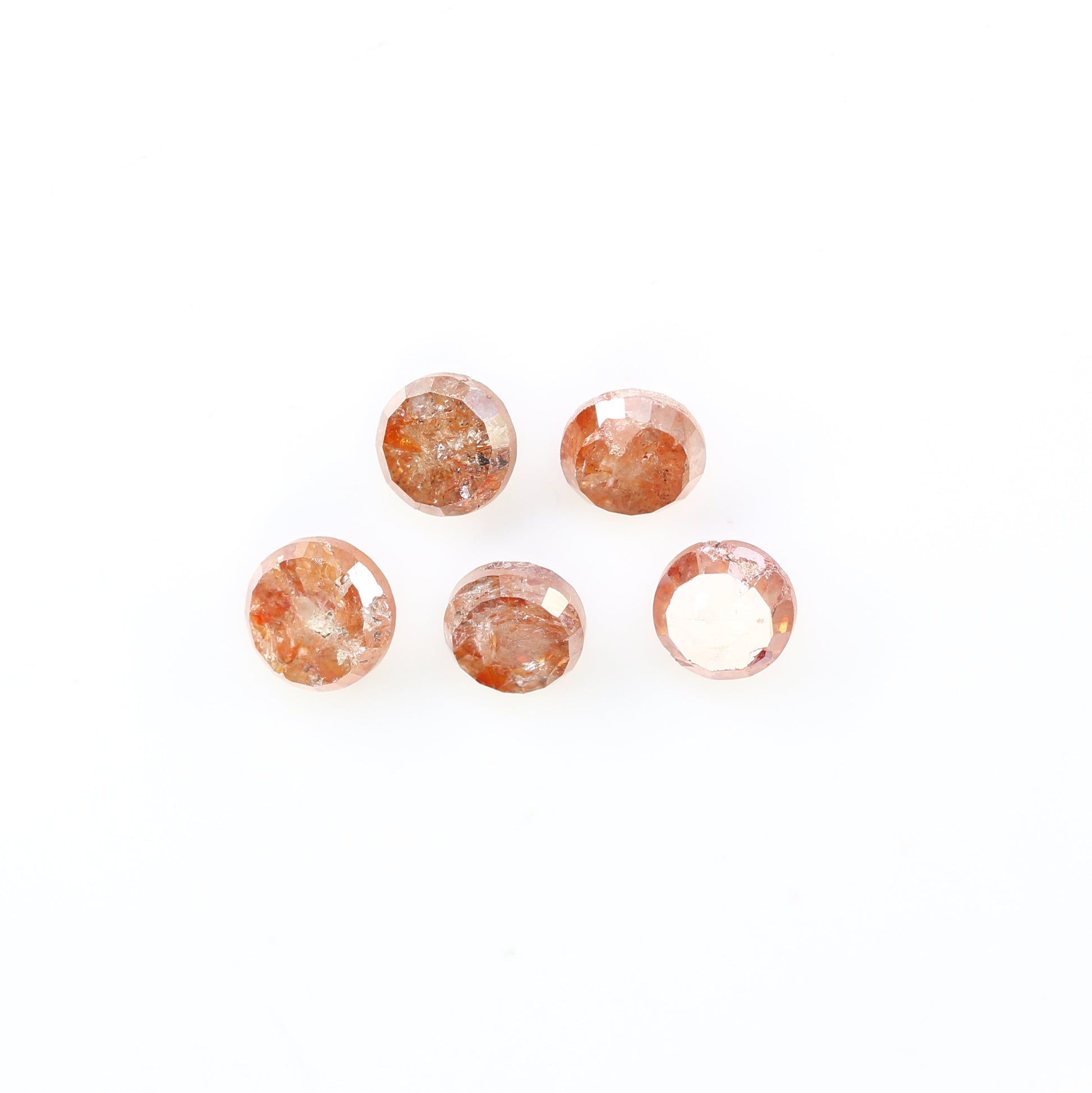 1.24 CT 3.40 MM Round Rose Cut Diamond Natural Loose Peach Color Diamond For Wedding Ring - JayKrishna Diamond