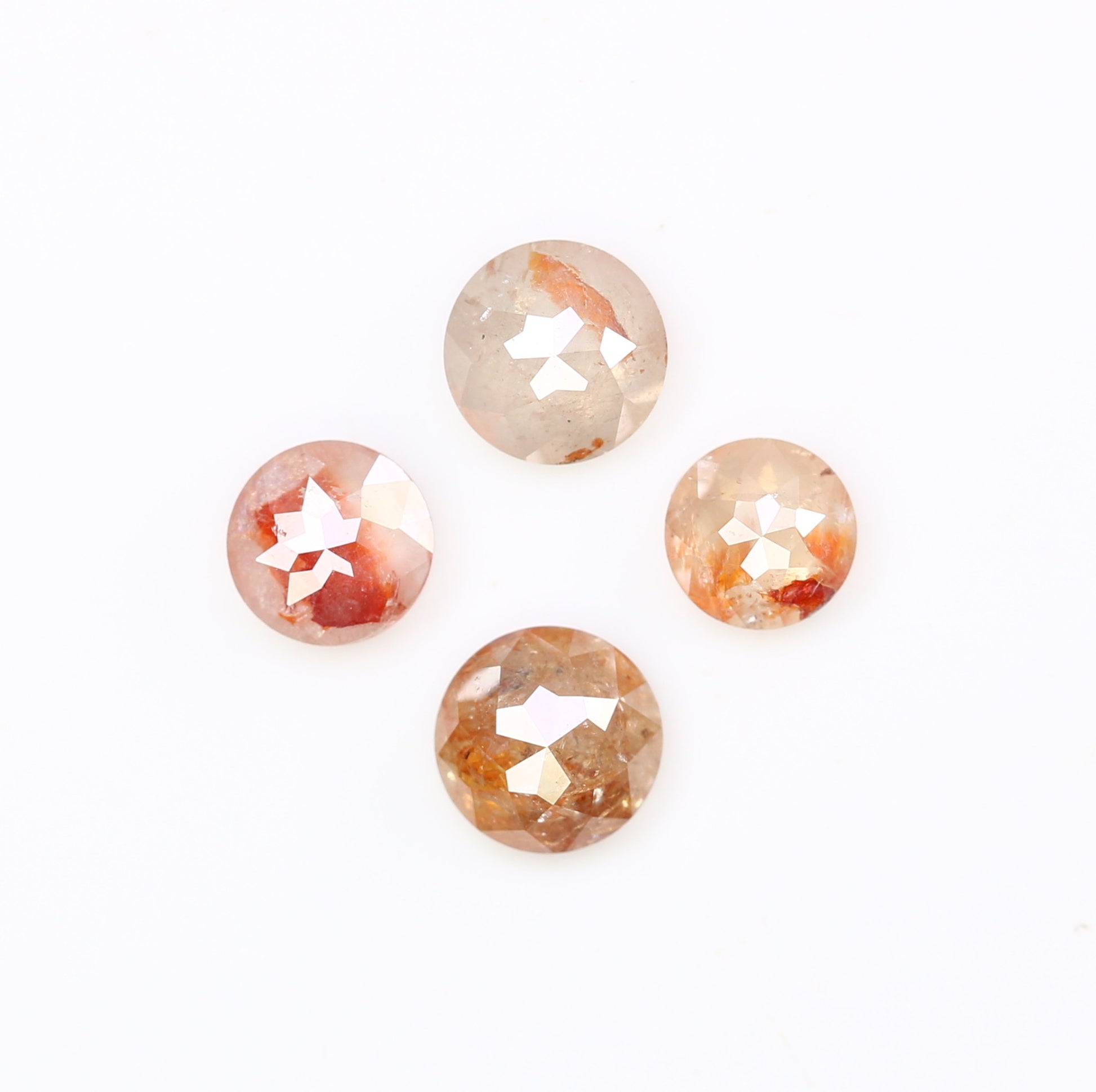 1.02 Carat 3.5 MM Peach Color Round Rose Cut Loose Polished Diamond For Wedding Ring - JayKrishna Diamond