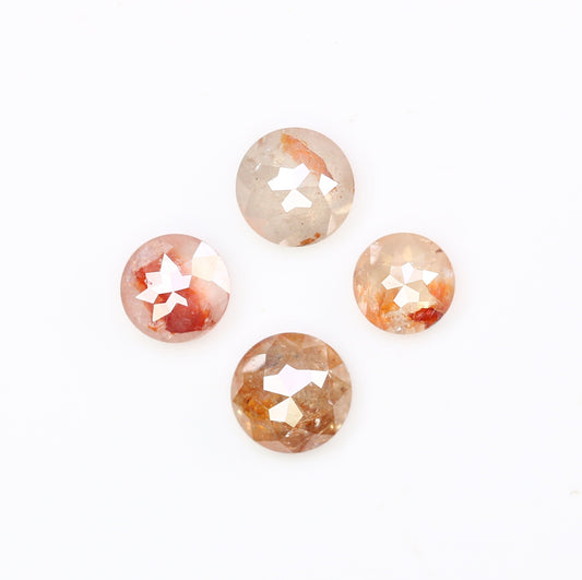 1.02 Carat 3.5 MM Peach Color Round Rose Cut Loose Polished Diamond For Wedding Ring - JayKrishna Diamond