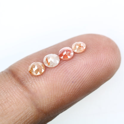 1.02 Carat 3.5 MM Peach Color Round Rose Cut Loose Polished Diamond For Wedding Ring - JayKrishna Diamond