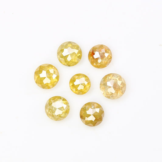 0.70 Carat Round Rose Cut Diamond Fancy Yellow Color Natural Diamond For Wedding Ring - JayKrishna Diamond
