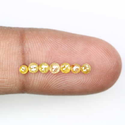 0.70 Carat Round Rose Cut Diamond Fancy Yellow Color Natural Diamond For Wedding Ring - JayKrishna Diamond