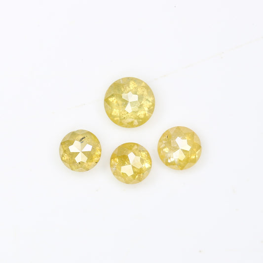 0.74 Carat Round Shape Rose Cut Yellow Color Natural Polished Diamond For Wedding Ring - JayKrishna Diamond
