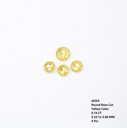 0.74 Carat Round Shape Rose Cut Yellow Color Natural Polished Diamond For Wedding Ring - JayKrishna Diamond
