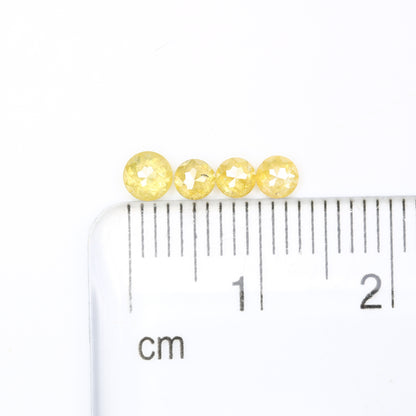 0.74 Carat Round Shape Rose Cut Yellow Color Natural Polished Diamond For Wedding Ring - JayKrishna Diamond