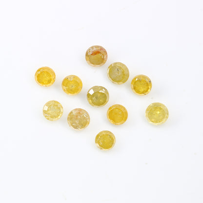 1.69 Carat Fancy Yellow Color Natural Loose Round Rose Cut Diamond For Galaxy Ring - JayKrishna Diamond