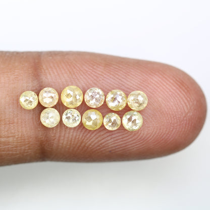 1.84 Carat Light Yellow Color Natural Loose Antique Rose Cut Diamond For Wedding Ring - JayKrishna Diamond