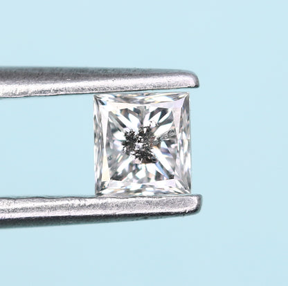 0.21 CT Salt and Pepper Princess Cut Diamond – Ideal for Engagement Rings - JayKrishna Diamond