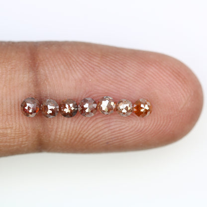 1.09 Carat Natural Red Color Loose Round Rose Cut Diamond For Promise Ring - JayKrishna Diamond