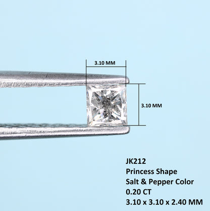 0.20 CT Princess Cut Salt and Pepper Diamond – Stunning for Engagement Rings, Necklaces, Promise Rings, Earrings & Anniversary Gifts - JayKrishna Diamond