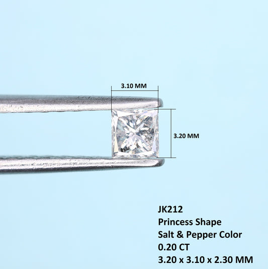 0.20 CT Princess Shape Salt and Pepper Diamond – Perfect for Engagement Rings, Necklaces, Promise Rings, Earrings & Anniversary Gifts - JayKrishna Diamond