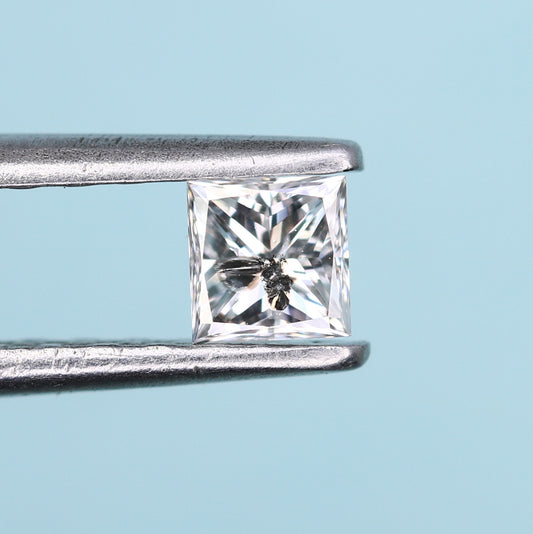 0.21 CT Salt and Pepper Princess Shape Diamond – Ideal for Engagement Rings - JayKrishna Diamond