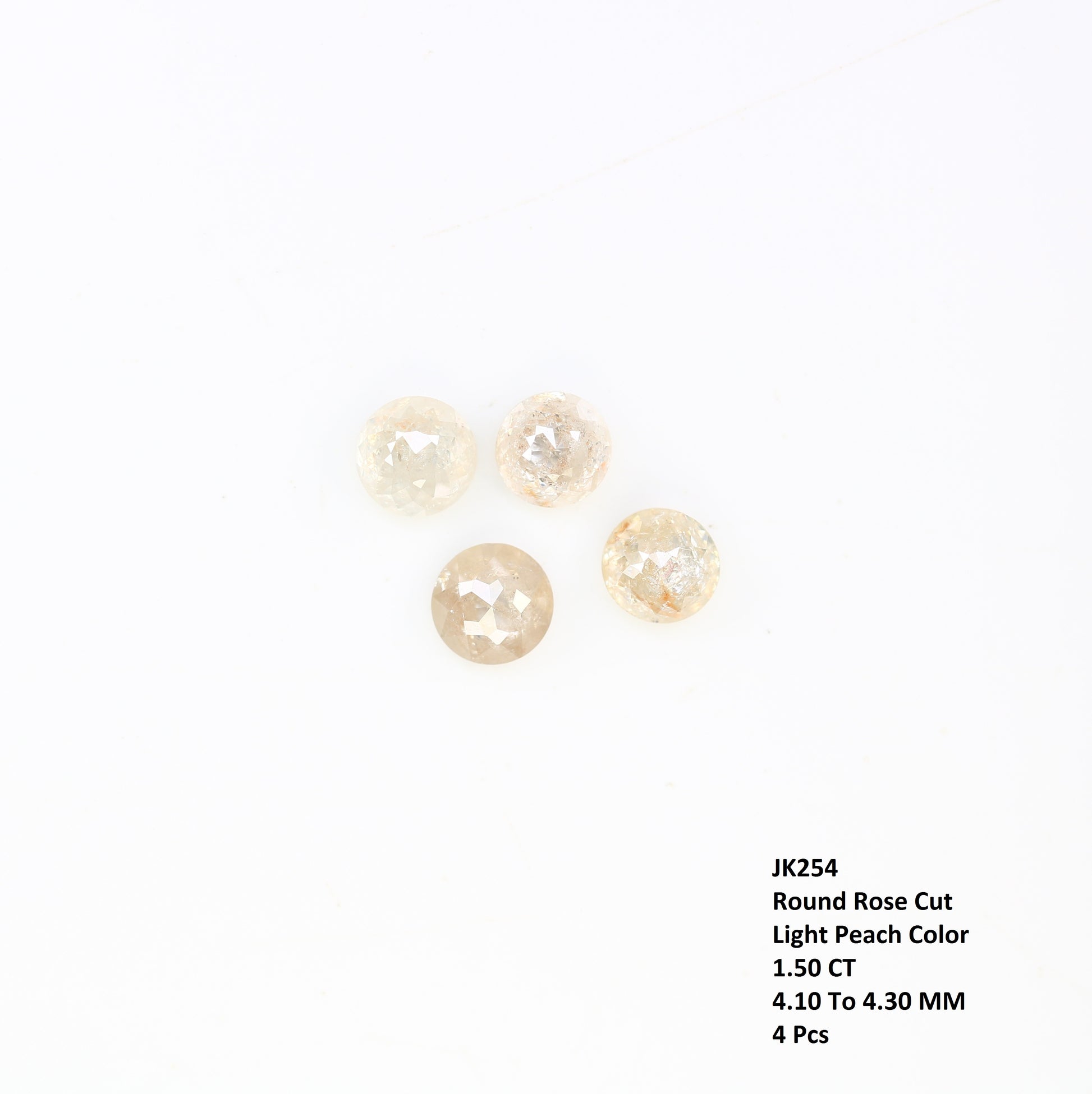 1.50 Carat Light Peach Color Natural Loose Round Rose Cut Diamond For Wedding Ring - JayKrishna Diamond