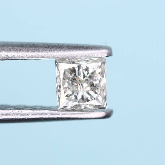 0.22 CT Salt and Pepper Princess Cut Diamond – Perfect for Engagement Rings - JayKrishna Diamond