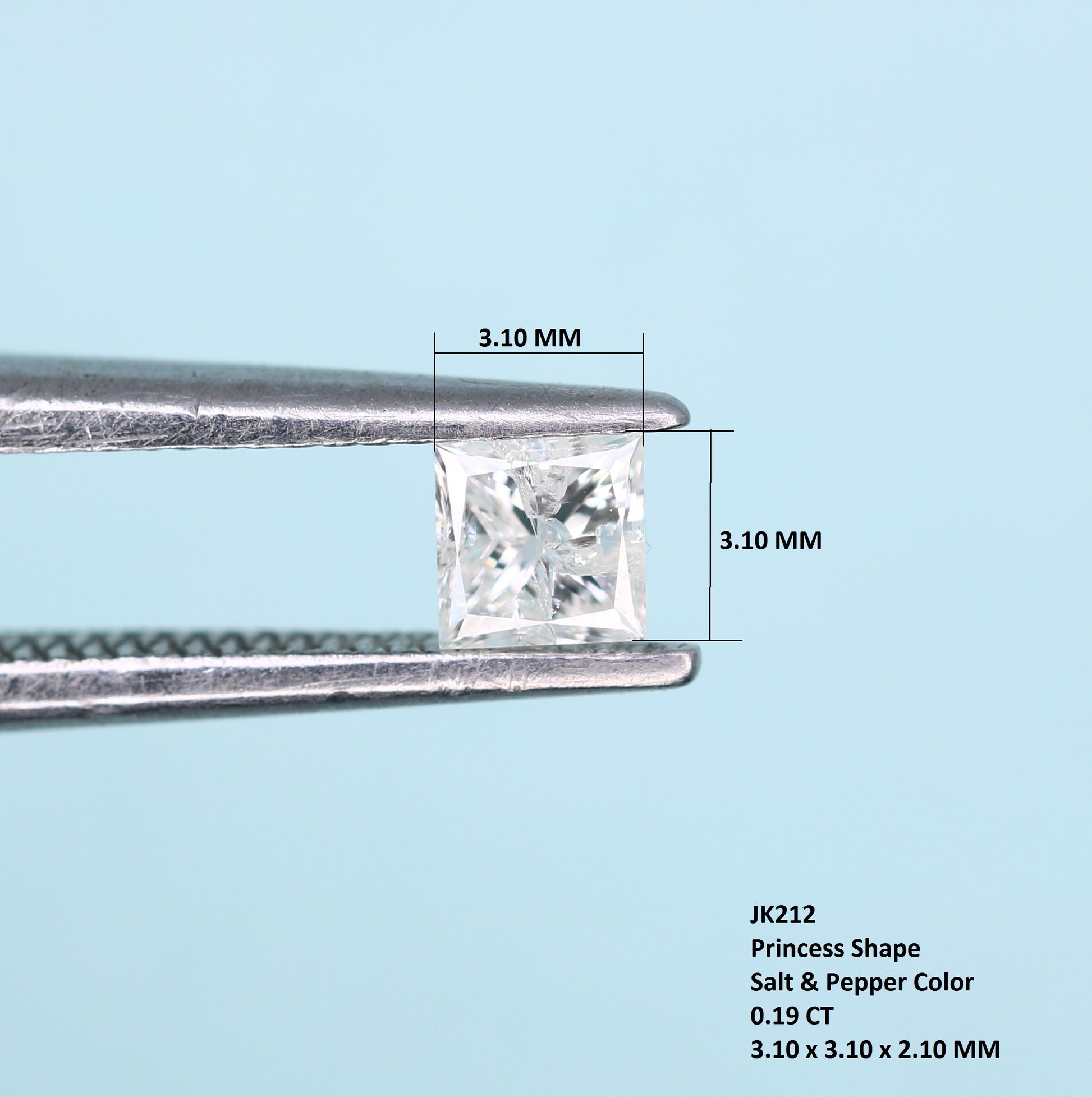 0.19 CT Princess Cut Salt And Pepper Diamond For Engagement Ring, Necklaces, Promise Rings, Earrings, and Bracelets Gift For Anniversary - JayKrishna Diamond