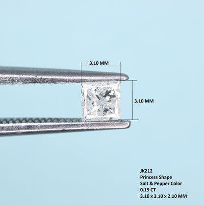 0.19 CT Princess Cut Salt And Pepper Diamond For Engagement Ring, Necklaces, Promise Rings, Earrings, and Bracelets Gift For Anniversary - JayKrishna Diamond