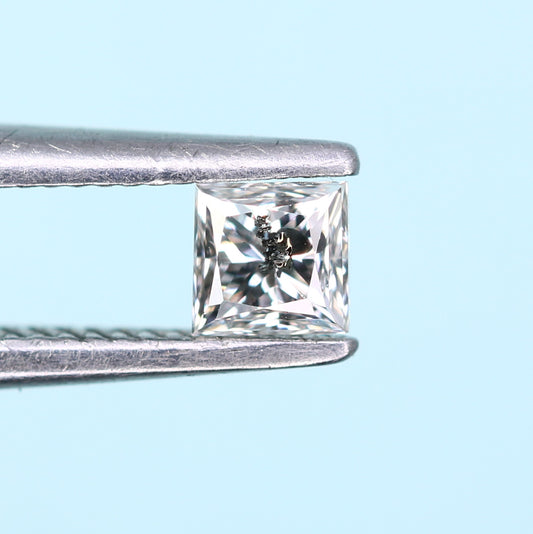 0.21 CT Salt and Pepper Princess Shape Diamond – Perfect for Engagement Rings - JayKrishna Diamond