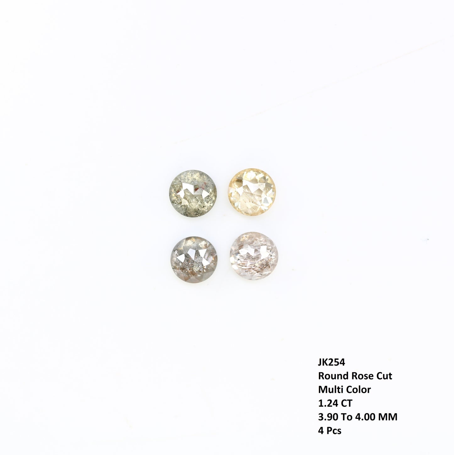 1.24 Carat 3.90 MM Multi Color Natural Loose Fancy Round Rose Cut Diamond For Galaxy Ring - JayKrishna Diamond
