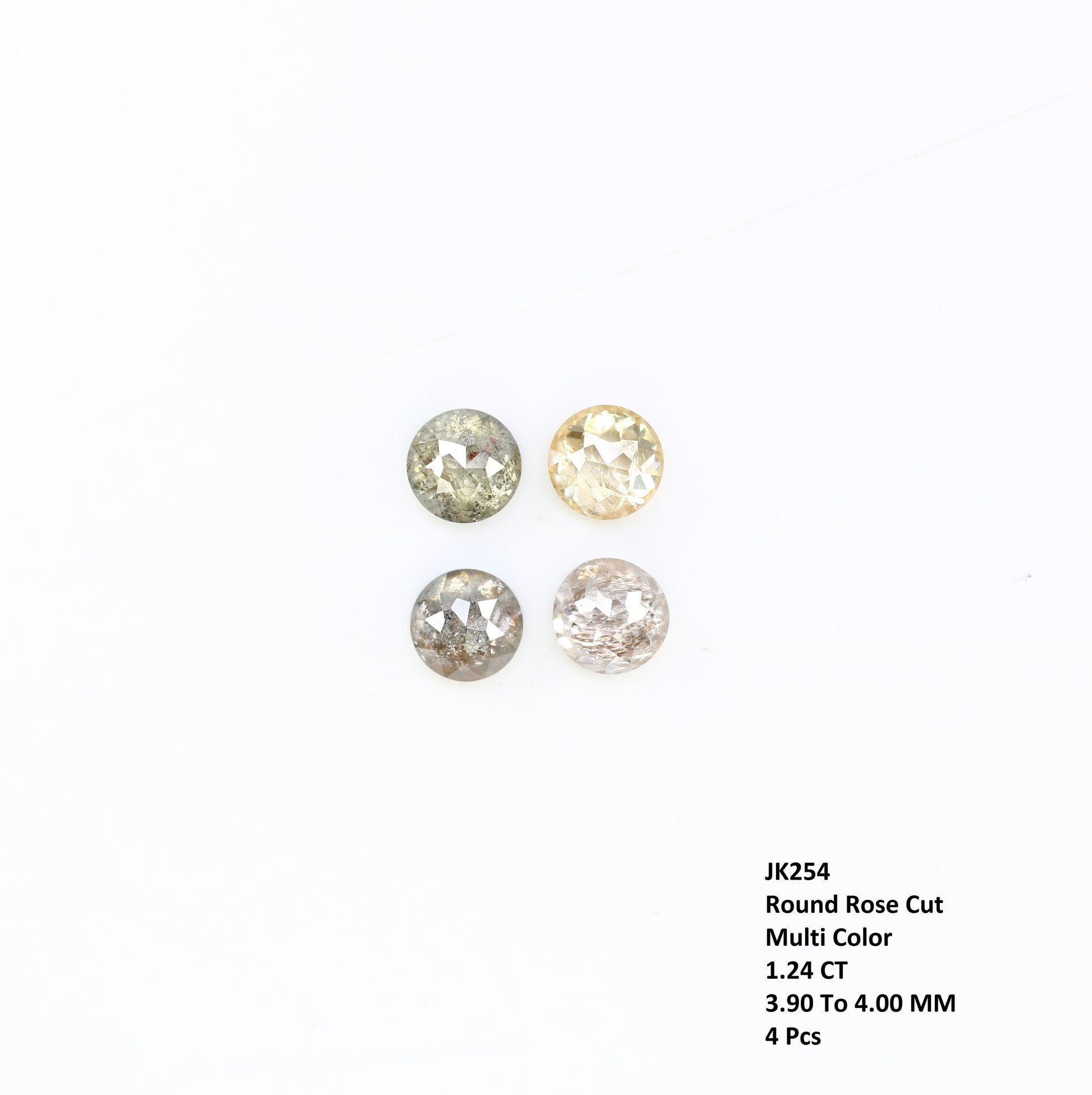 1.24 Carat 3.90 MM Multi Color Natural Loose Fancy Round Rose Cut Diamond For Galaxy Ring - JayKrishna Diamond