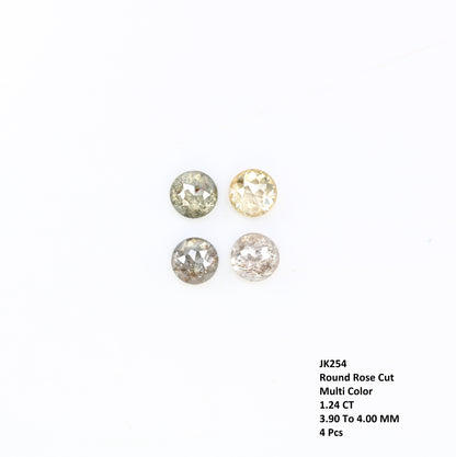1.24 Carat 3.90 MM Multi Color Natural Loose Fancy Round Rose Cut Diamond For Galaxy Ring - JayKrishna Diamond