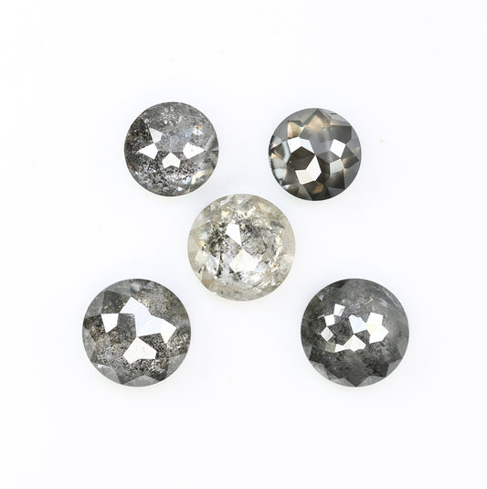 1.55 Carat Salt And Pepper Diamond Natural Loose Round Rose Cut Diamonds - JayKrishna Diamond