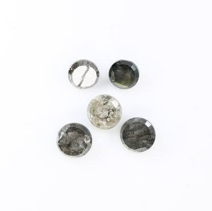 1.55 Carat Salt And Pepper Diamond Natural Loose Round Rose Cut Diamonds - JayKrishna Diamond