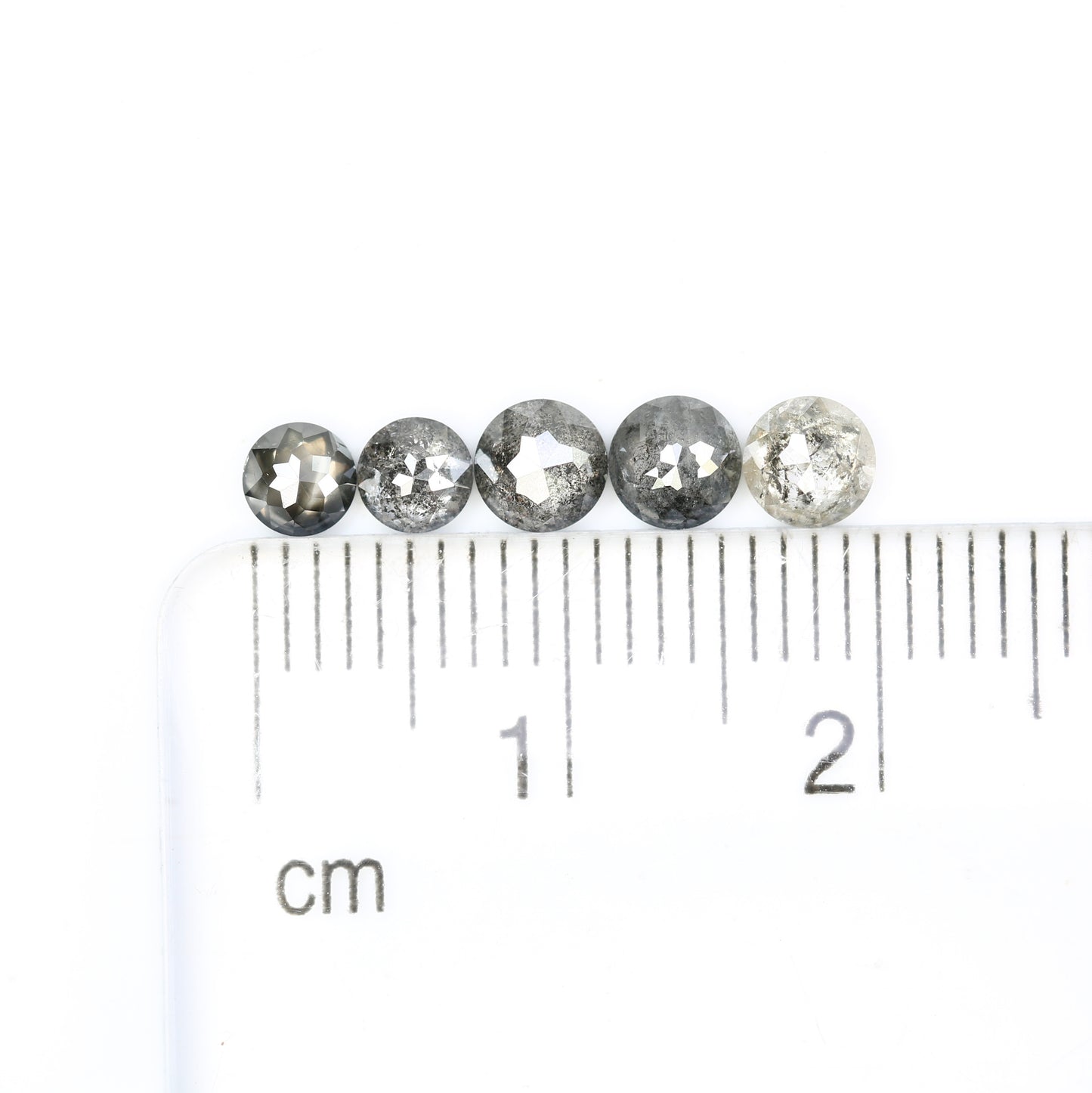 1.55 Carat Salt And Pepper Diamond Natural Loose Round Rose Cut Diamonds - JayKrishna Diamond