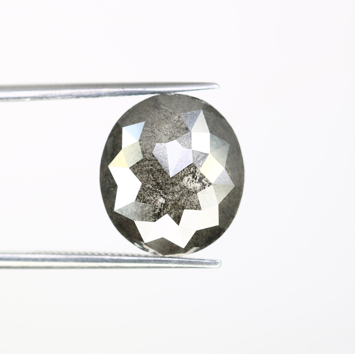 6.24 CT Salt And Pepper Oval Cut Diamond For Engagement Ring - JayKrishna Diamond