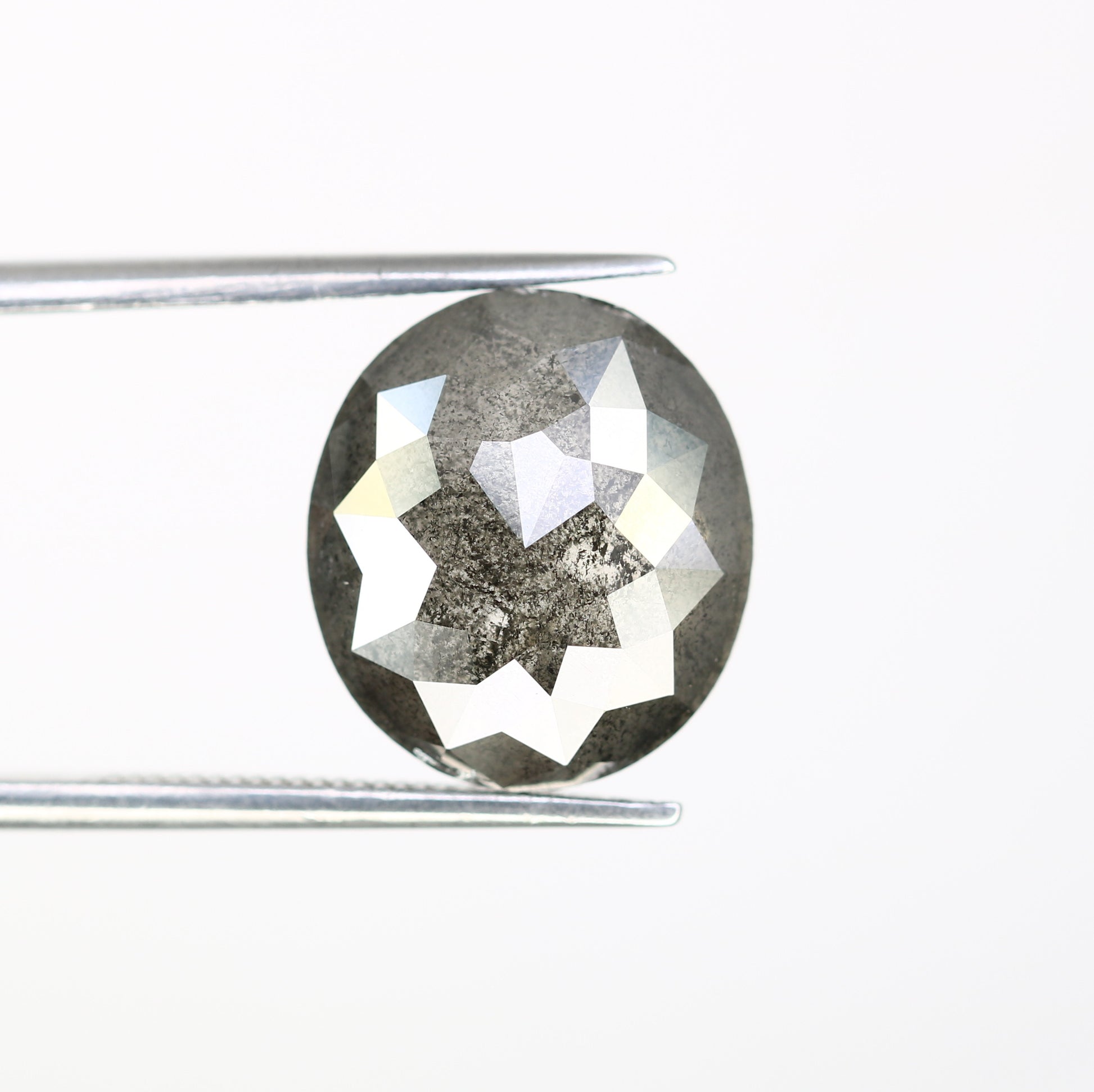 6.24 CT Salt And Pepper Oval Cut Diamond For Engagement Ring - JayKrishna Diamond