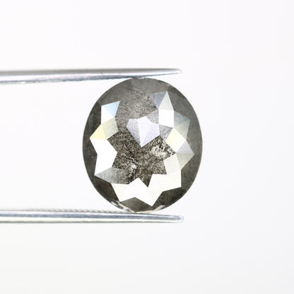 6.24 CT Salt And Pepper Oval Cut Diamond For Engagement Ring - JayKrishna Diamond