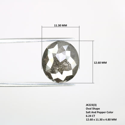 6.24 CT Salt And Pepper Oval Cut Diamond For Engagement Ring - JayKrishna Diamond