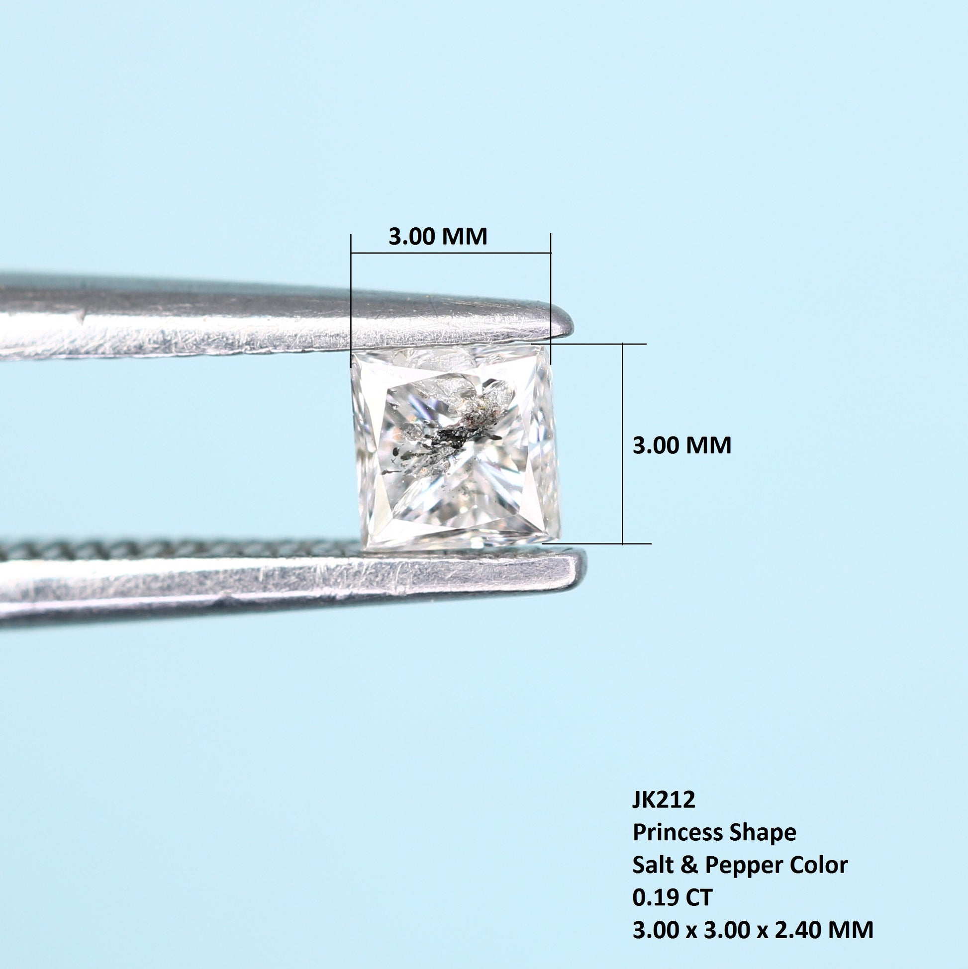 0.19 CT Princess Shape Salt And Pepper Diamond For Engagement Ring, Necklaces, Promise Rings, Earrings, and Bracelets Gift For Anniversary - JayKrishna Diamond