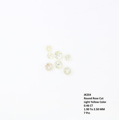 0.46 Carat Light Yellow Rose Cut Diamond | Loose Round Natural Diamond for Wedding or Engagement Ring - JayKrishna Diamond