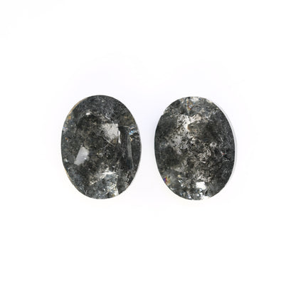 6.92 CT Oval Shape Salt And Pepper Pair Diamond For Engagement Ring - JayKrishna Diamond