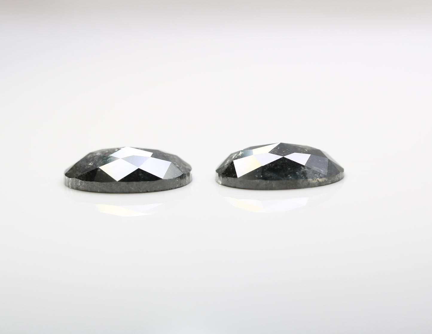 6.92 CT Oval Shape Salt And Pepper Pair Diamond For Engagement Ring - JayKrishna Diamond